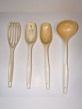 Vtg Foley 4 Piece Plastic Kitchen Utensils Spoon Ladle Slotted Spoon & Skimmer